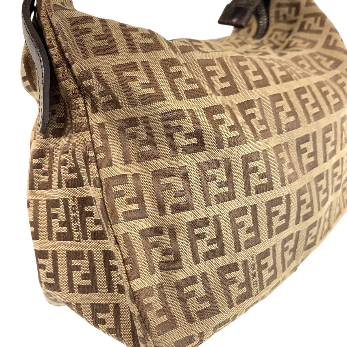 24269
FENDI フェンディ ズッキーノ ブラウン ベージュ キャンバス / レザー 8N0005 ハンドバッグ レディース AB35