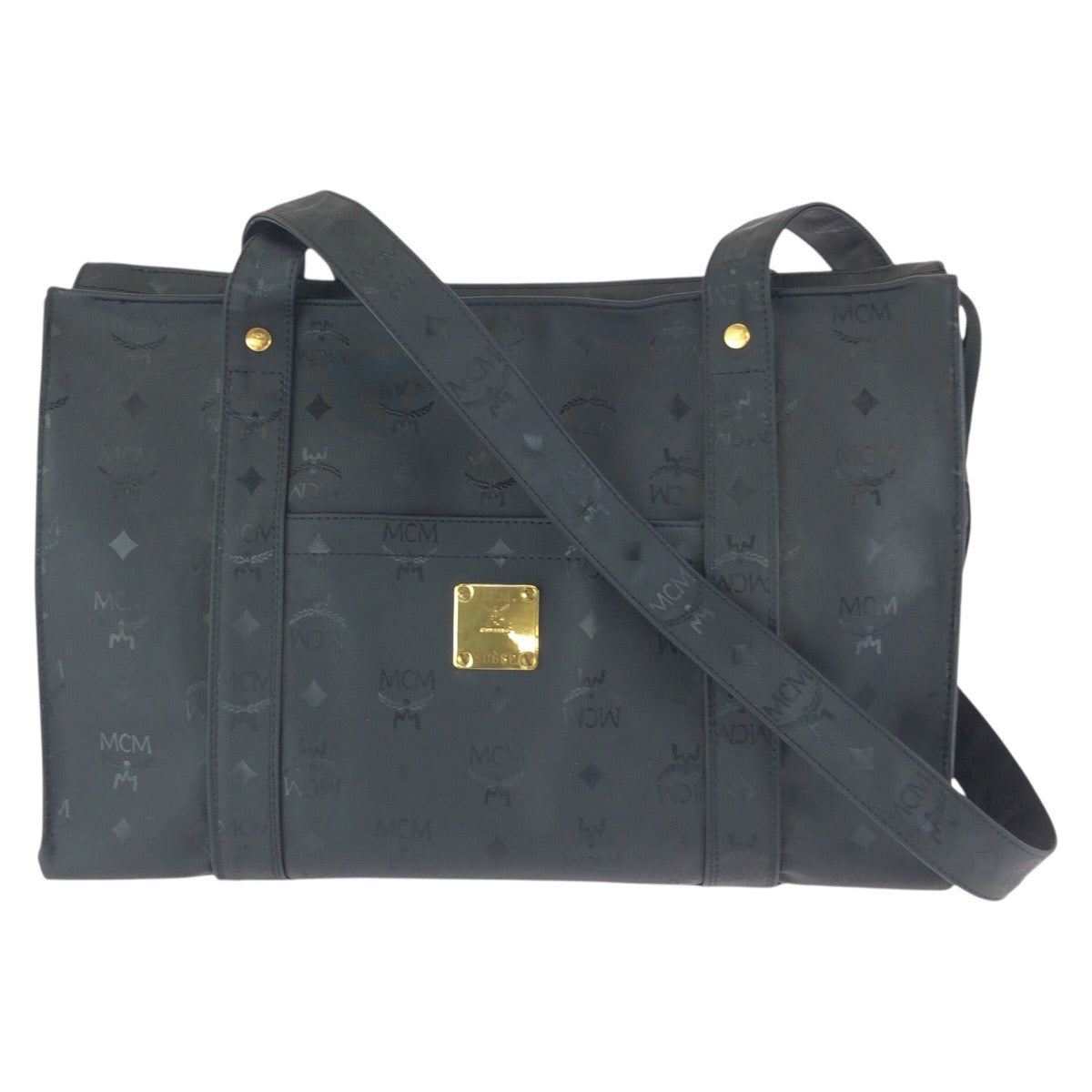 24270
MCM エム シー エム ヴィンテージ ヴィセトス ブラック 黒 ゴールド金具 ナイロン ショルダーバッグ トートバッグ レディース AB23