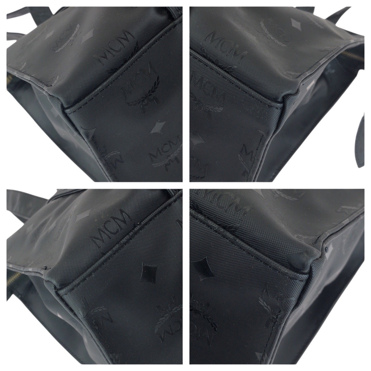24270
MCM エム シー エム ヴィンテージ ヴィセトス ブラック 黒 ゴールド金具 ナイロン ショルダーバッグ トートバッグ レディース AB23