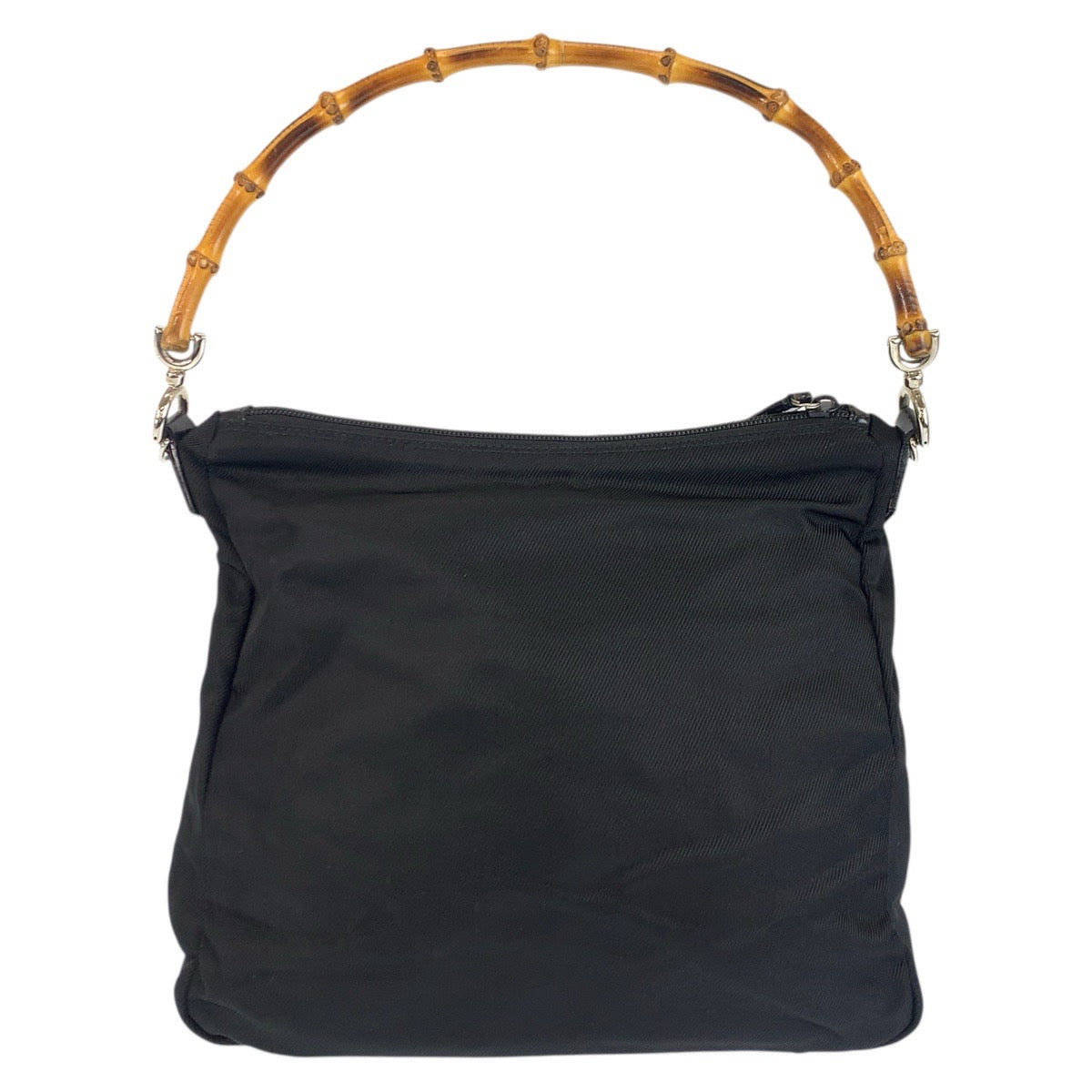 24272
GUCCI グッチ バンブー ブラック 黒 シルバー金具 ナイロン 000 2058 0509 5 ハンドバッグ レディース ABP23