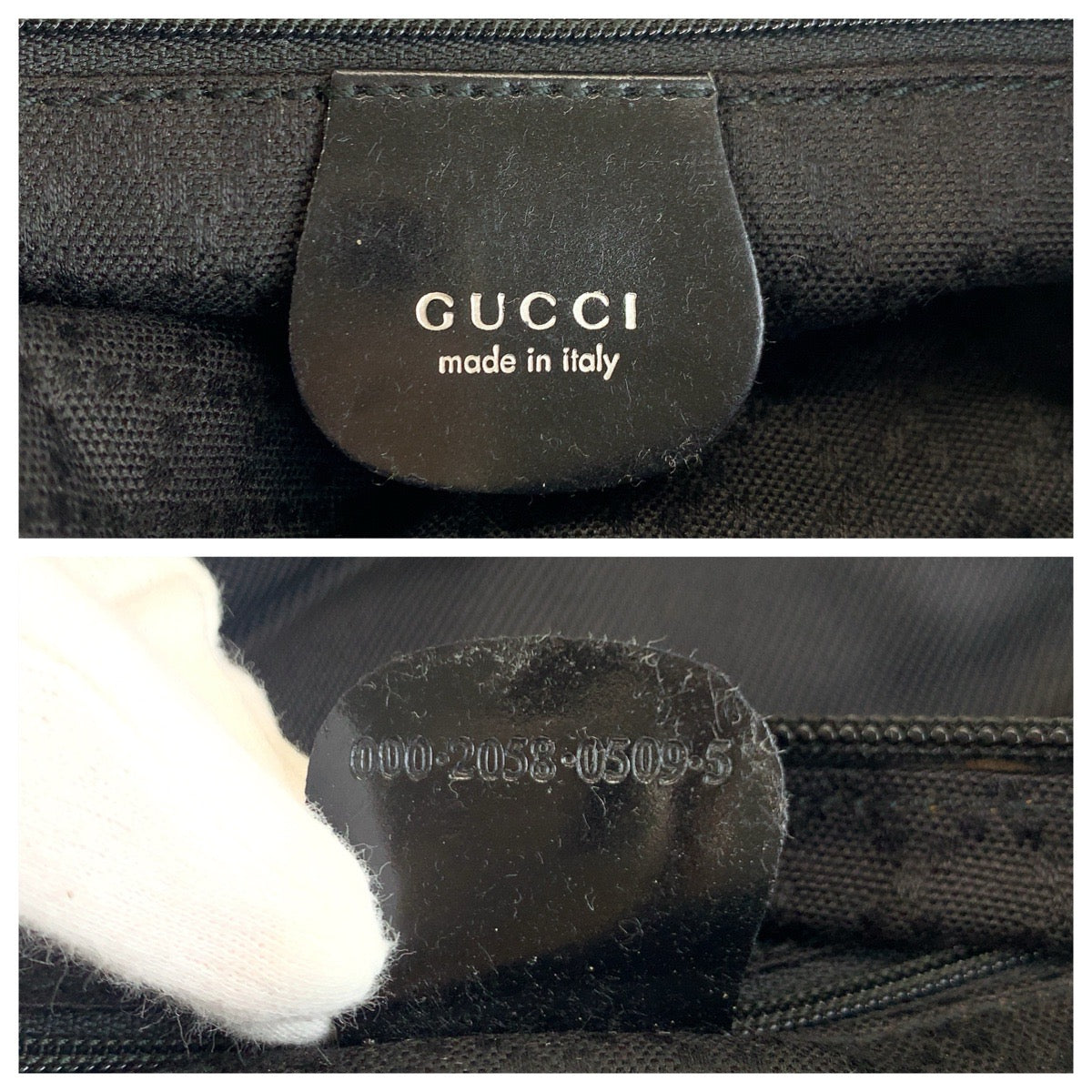 24272
GUCCI グッチ バンブー ブラック 黒 シルバー金具 ナイロン 000 2058 0509 5 ハンドバッグ レディース ABP23