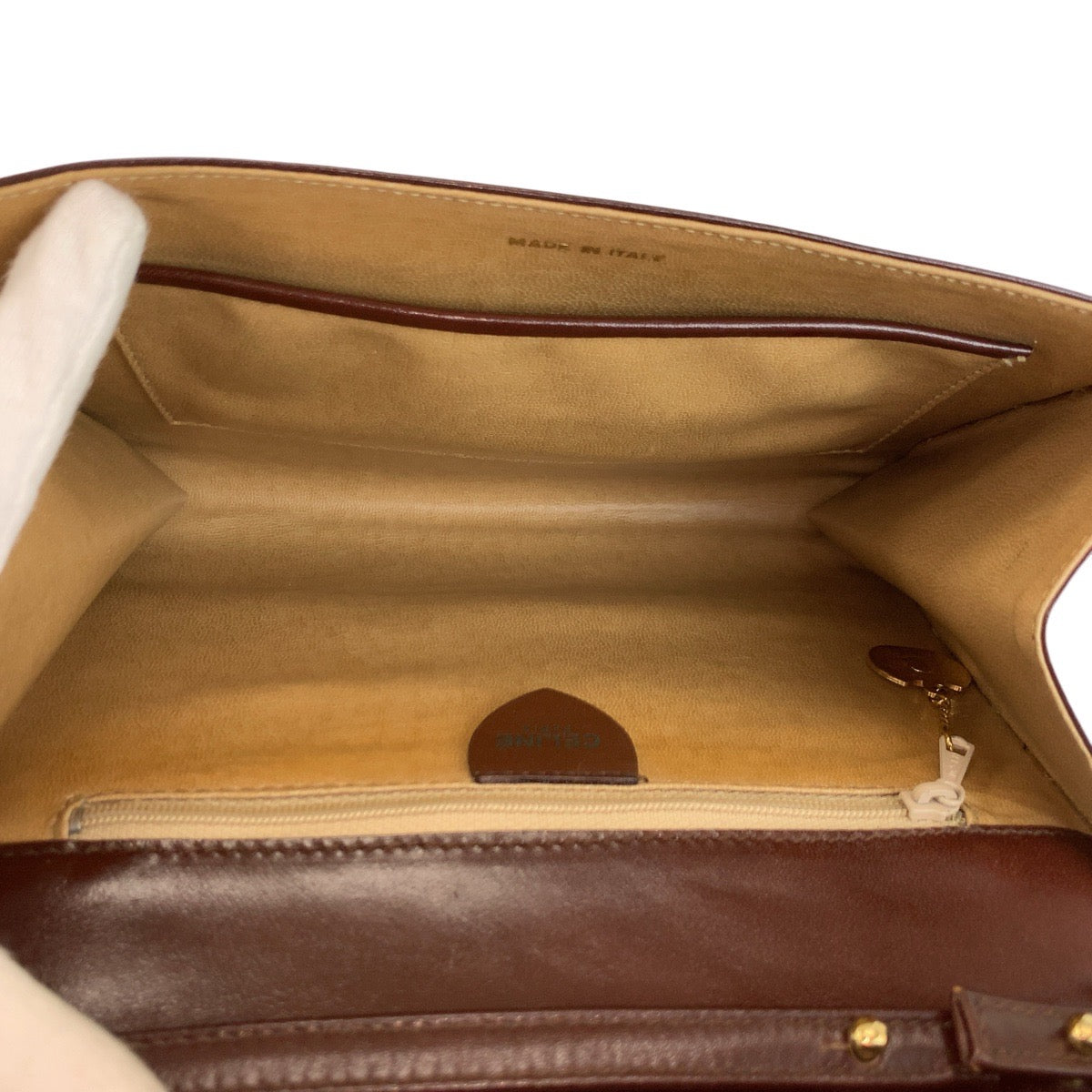 24274
CELINE セリーヌ ヴィンテージ ブラゾン ブラウン ゴールド金具 レザー F/08 ショルダーバッグ ポシェット レディース ABP42