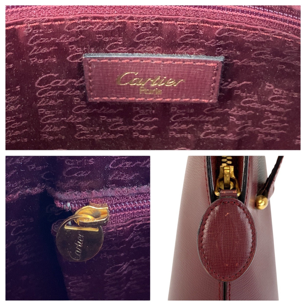24275
CARTIER カルティエ マストライン ボルドー ゴールド金具 レザー ショルダーバッグ レディース ABP35