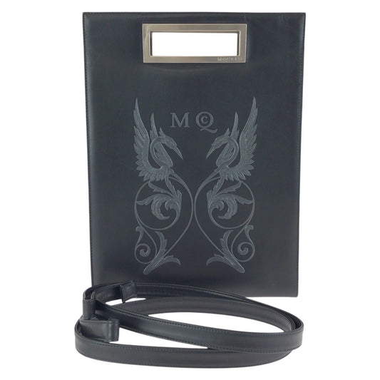 24276
Alexander McQueen アレキサンダーマックイーン 2way ブラック 黒 シルバー金具 レザー ショルダーバッグ ハンドバッグ メンズ ABP35