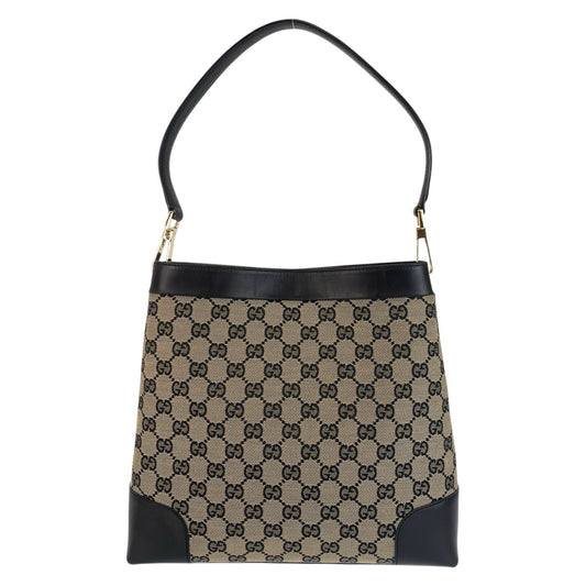 24277
GUCCI グッチ ブラック 黒 ゴールド金具 GGキャンバス / レザー 001 4231 ホーボー ショルダーバッグ レディース ABP44