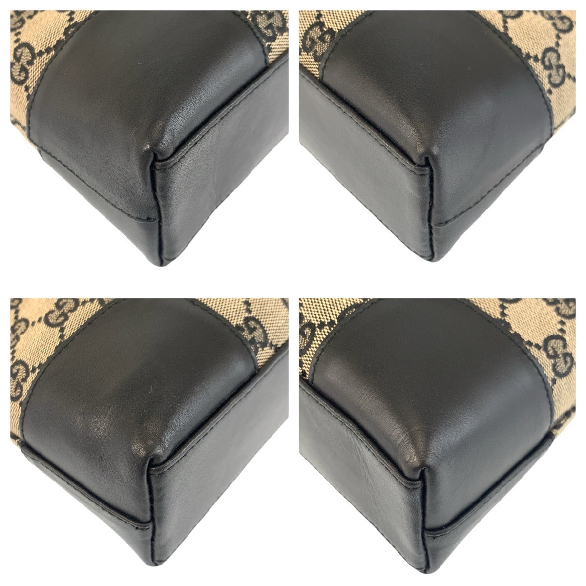 24277
GUCCI Black Gold Hardware GG Canvas / Leather 001 4231 Hobo Shoulder Bag Ladies ABP44