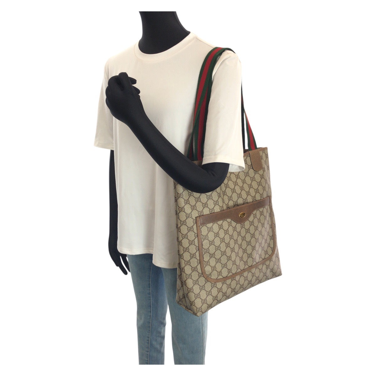 24278
GUCCI グッチ ヴィンテージ オールドグッチ シェリーライン ベージュ ブラウン GGスプリームキャンバス 39 02 003 ショルダーバッグ トートバッグ レディース ABP28