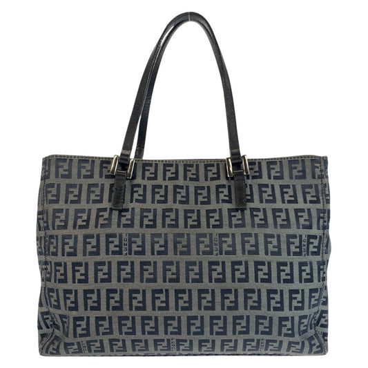24280
FENDI フェンディ ズッキーノ ブラック 黒 グレー キャンバス / レザー 8BH072 トートバッグ ショルダーバッグ レディース ABP44