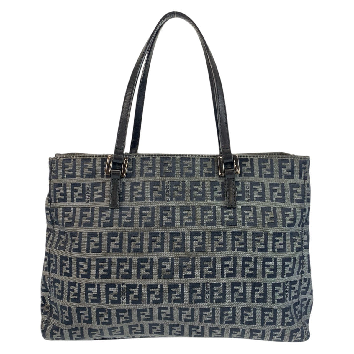 24280
FENDI フェンディ ズッキーノ ブラック 黒 グレー キャンバス / レザー 8BH072 トートバッグ ショルダーバッグ レディース ABP44