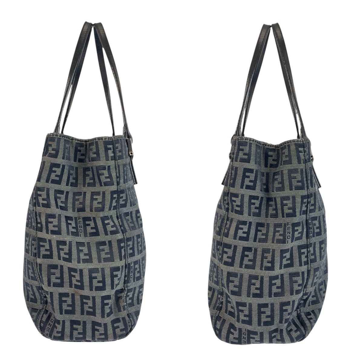 24280
FENDI フェンディ ズッキーノ ブラック 黒 グレー キャンバス / レザー 8BH072 トートバッグ ショルダーバッグ レディース ABP44