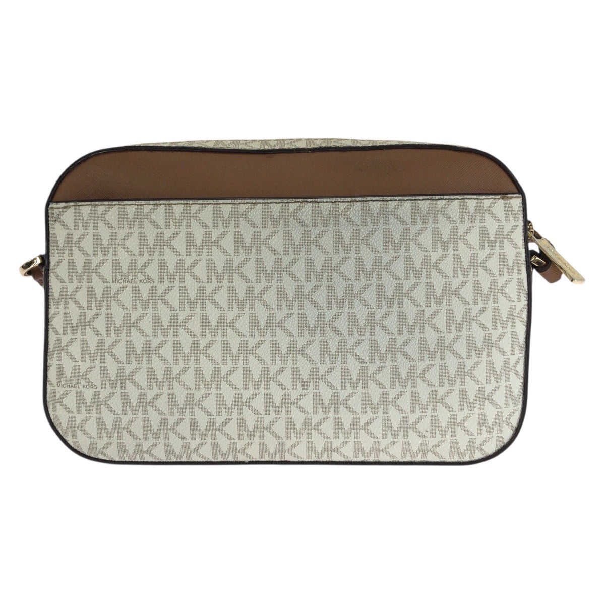 24281
Michael Kors マイケルコース ジェットセットアイテム オフホワイト ブラウン ゴールド金具 PVC 35S1GTTC9B ショルダーバッグ メッセンジャーバッグ レディース AB8