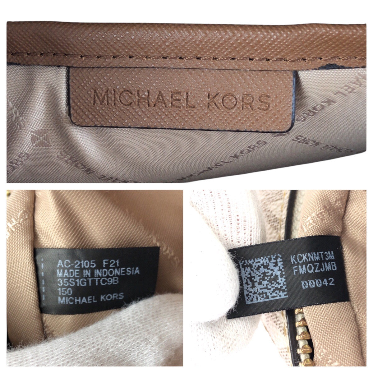 24281
Michael Kors マイケルコース ジェットセットアイテム オフホワイト ブラウン ゴールド金具 PVC 35S1GTTC9B ショルダーバッグ メッセンジャーバッグ レディース AB8