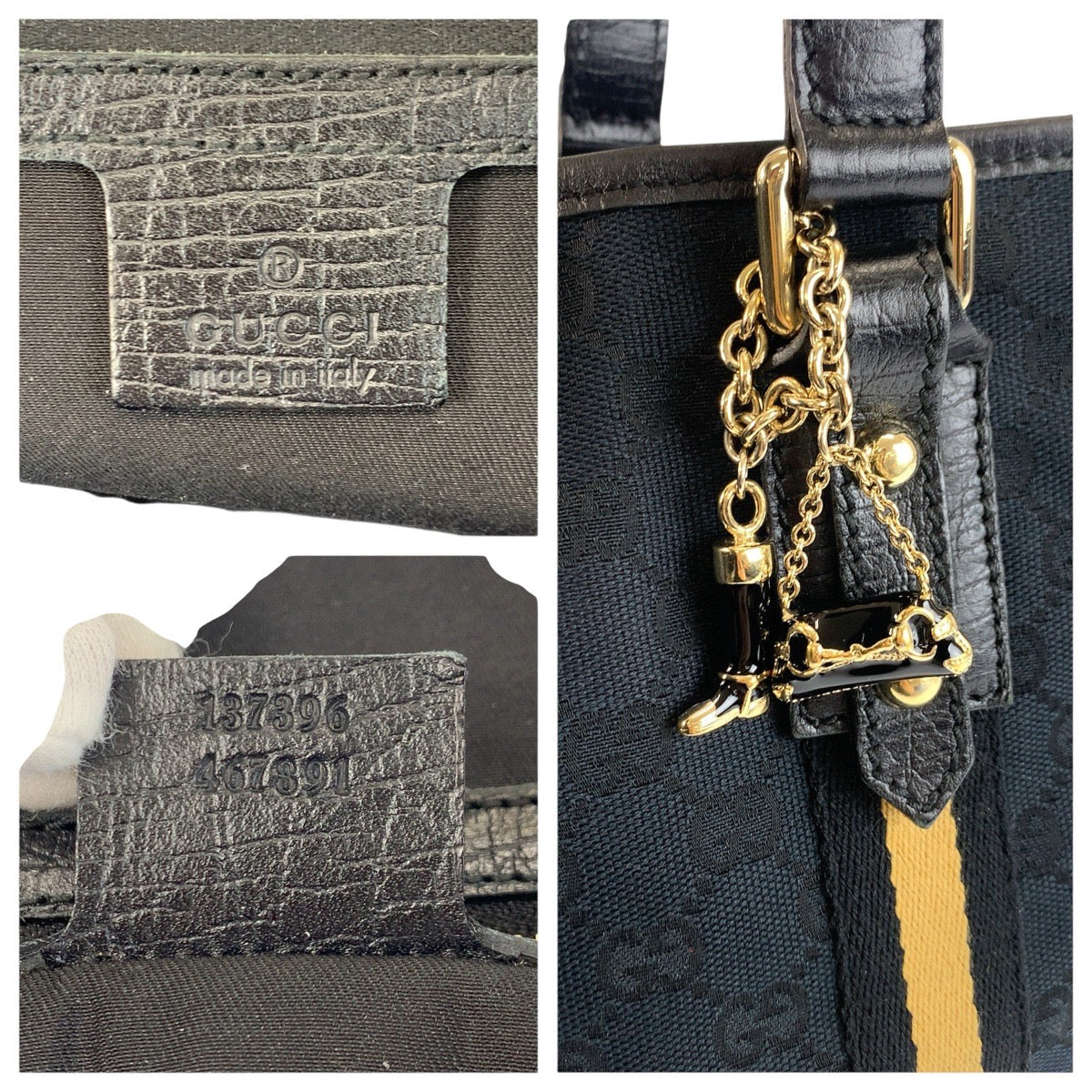 24283
GUCCI グッチ シェリーライン ブラック 黒 ゴールド金具 GGキャンバス 137396 トートバッグ ショルダーバッグ レディース ABP42