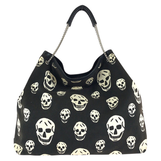24286
Alexander McQueen アレキサンダーマックイーン ブラック ホワイト シルバー金具 キャンバス 240600 チェーンショルダーバッグ レディース AB21