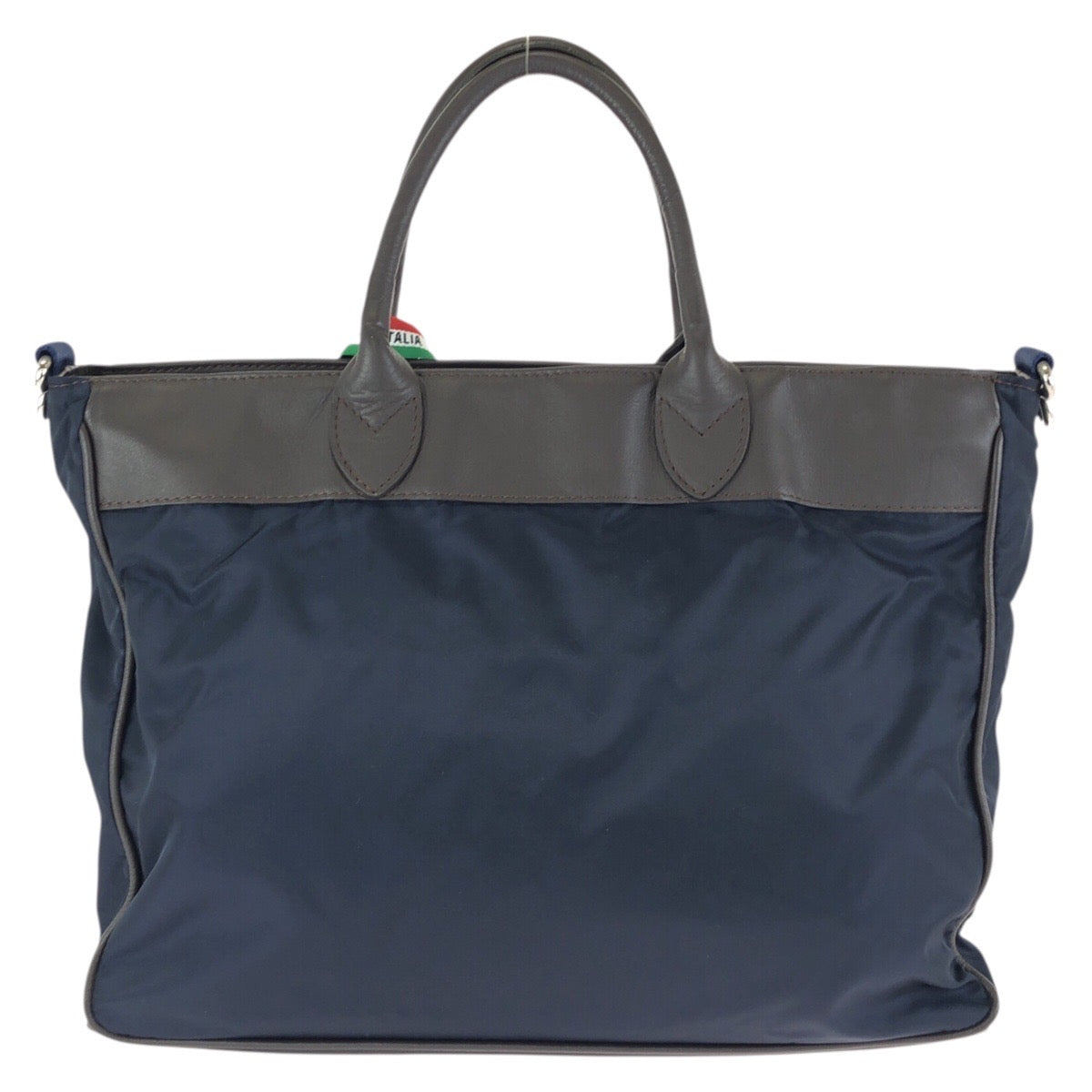 24289
Orobianco 2-way Navy Brown Silver Hardware Nylon / Leather Business Bag Briefcase Shoulder Bag Men's ABP16