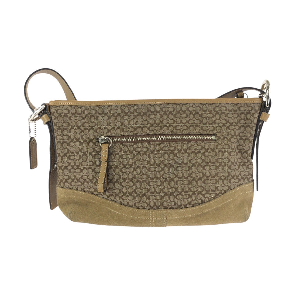 24292
COACH コーチ ミニシグネチャー ベージュ ブラウン シルバー金具 キャンバス / レザー M0793-F10945 ショルダーバッグ メッセンジャーバッグ レディース AB14