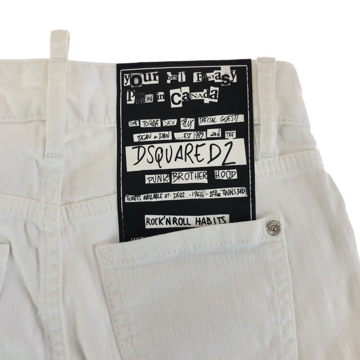 24293
DSQUARED2 ディースクエアード ダメージ加工 サイズ34 ホワイトデニム シルバー金具 コットン S75LB0138 デニムパンツ ジーンズ レディース ABP7