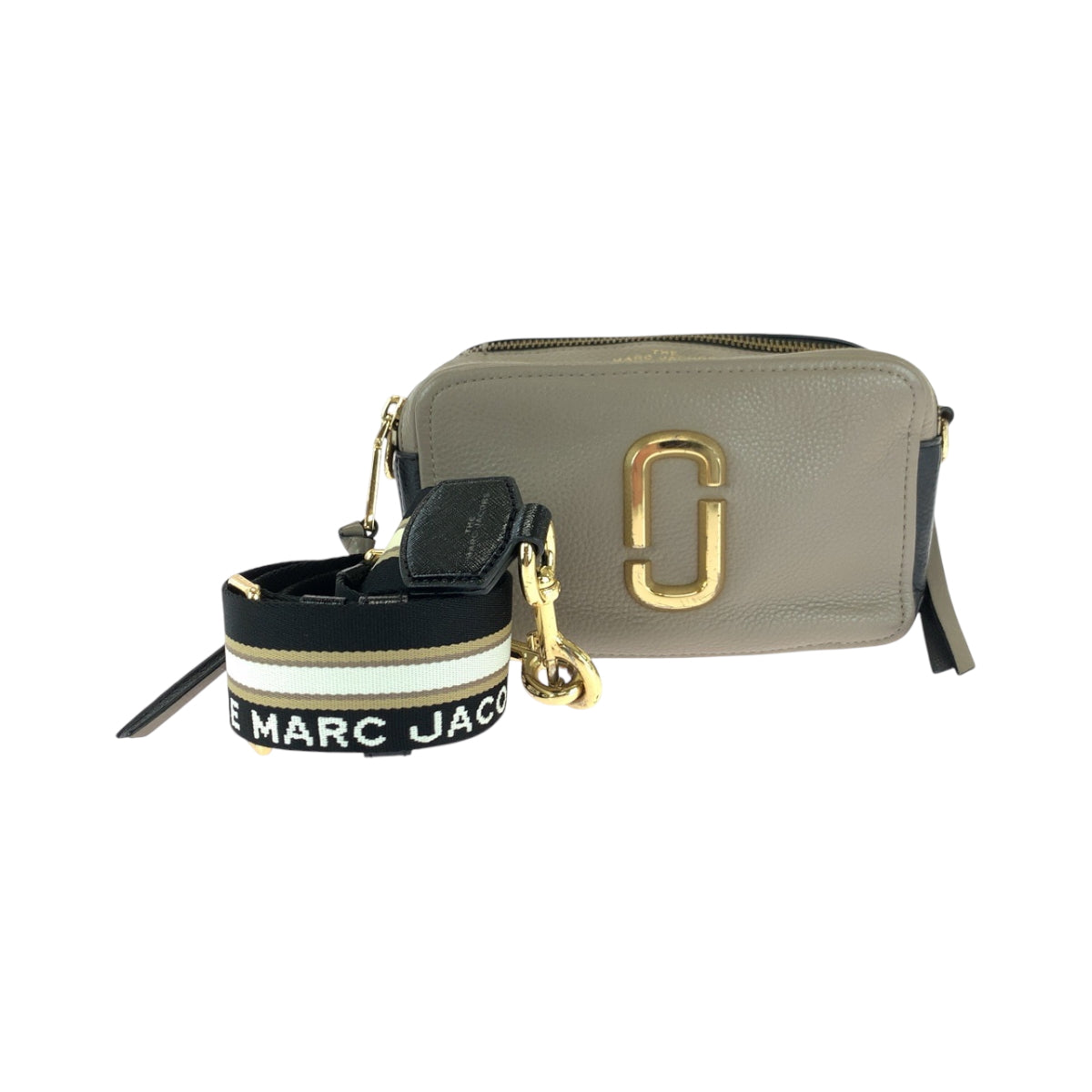 24296
MARC BY MARC JACOBS マークバイマークジェイコブス ベージュ ブラック ゴールド金具 レザー F SE 2250 ショルダーバッグ ポシェット レディース AB