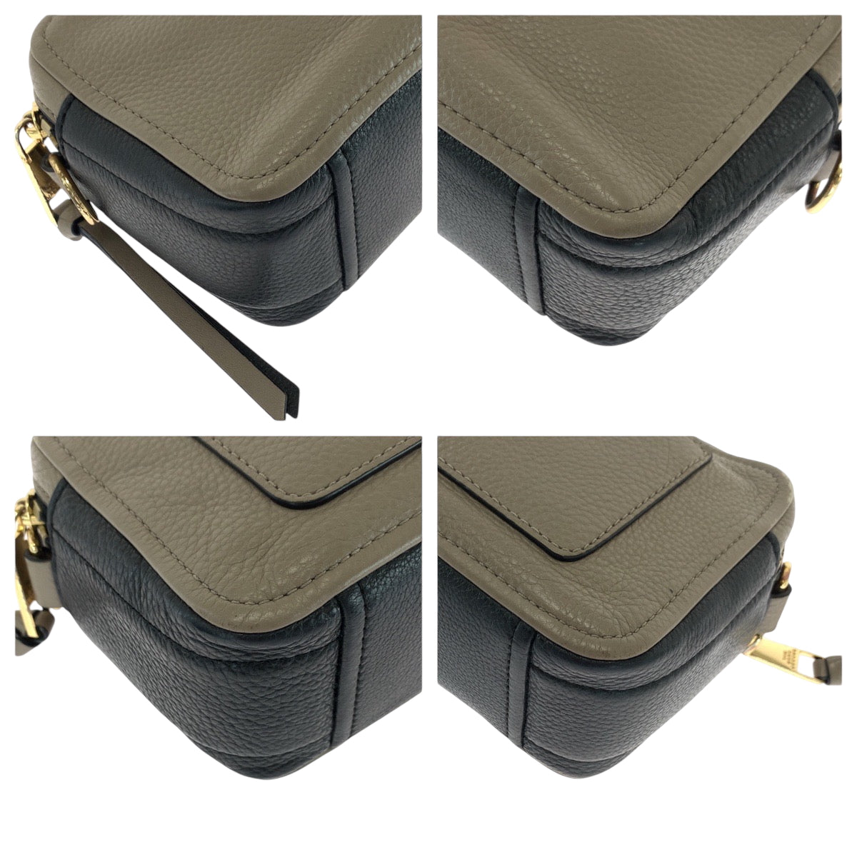 24296
MARC BY MARC JACOBS マークバイマークジェイコブス ベージュ ブラック ゴールド金具 レザー F SE 2250 ショルダーバッグ ポシェット レディース AB