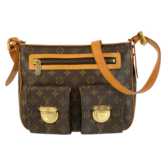 24312
LOUIS VUITTON ルイヴィトン モノグラム ハドソンGM ブラウン ゴールド金具 PVC / レザー M40045 ショルダーバッグ ポシェット レディース AB80