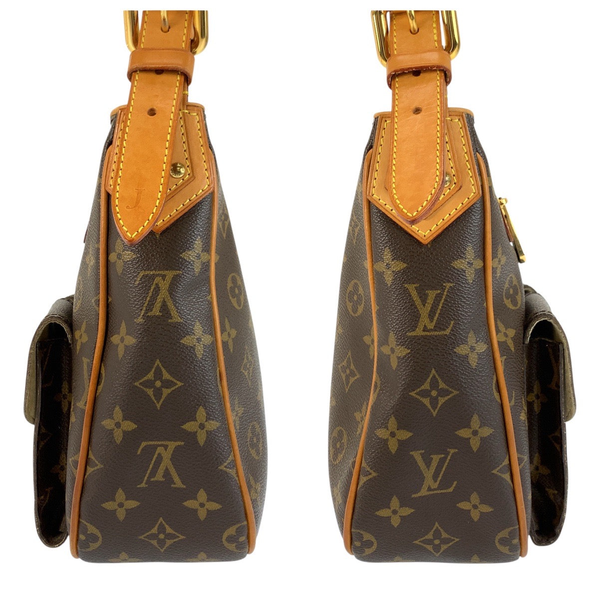 24312
LOUIS VUITTON ルイヴィトン モノグラム ハドソンGM ブラウン ゴールド金具 PVC / レザー M40045 ショルダーバッグ ポシェット レディース AB80