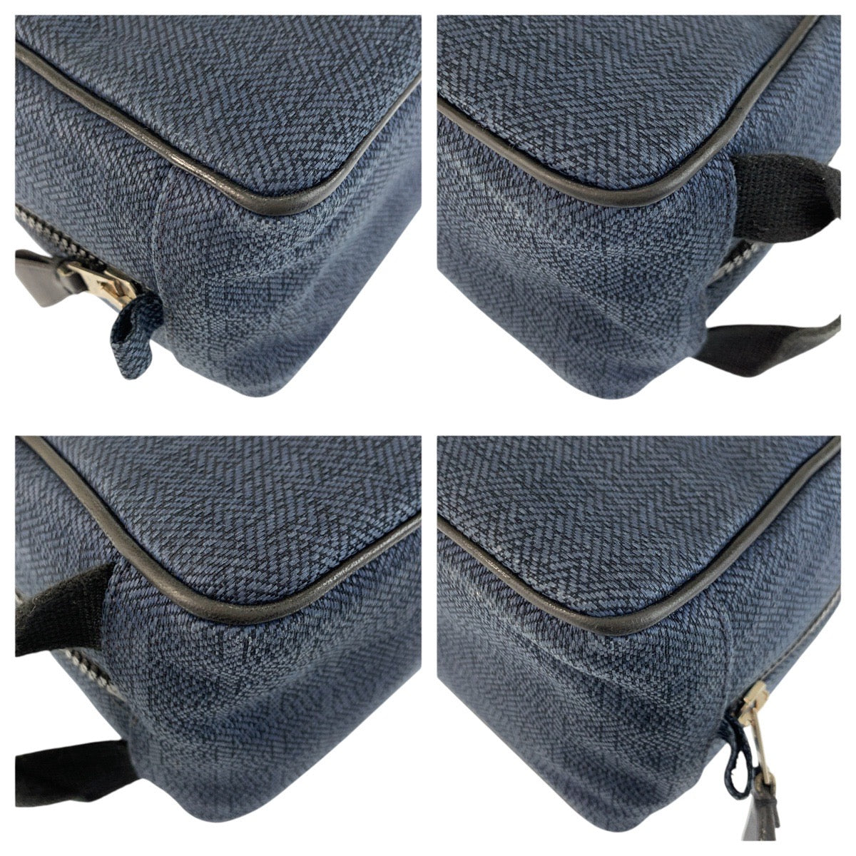 24313
HERMES エルメス グローブトロッターMM ネイビー ブラック シルバー金具 トワルシェブロン ポーチ クラッチバッグ レディース ABP49