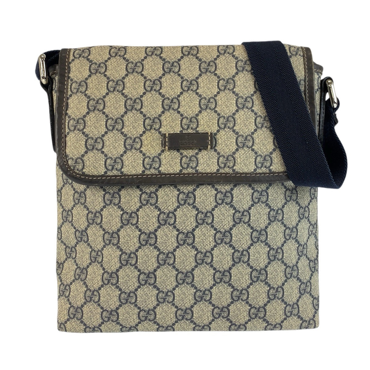 24321
GUCCI グッチ グレー ネイビー GGスプリームキャンバス 223666 ショルダーバッグ ポシェット レディース ABP42