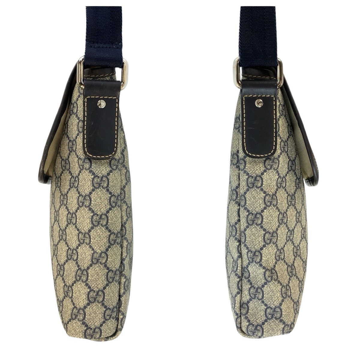 24321
GUCCI グッチ グレー ネイビー GGスプリームキャンバス 223666 ショルダーバッグ ポシェット レディース ABP42