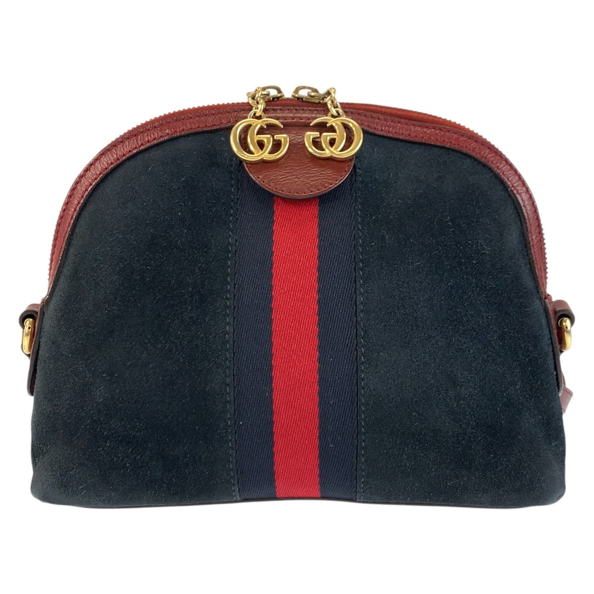 24322
GUCCI グッチ シェリーライン オフィディア ネイビー レッド ゴールド金具 スウェード / レザー 499621 ショルダーバッグ ポシェット レディース ABP52