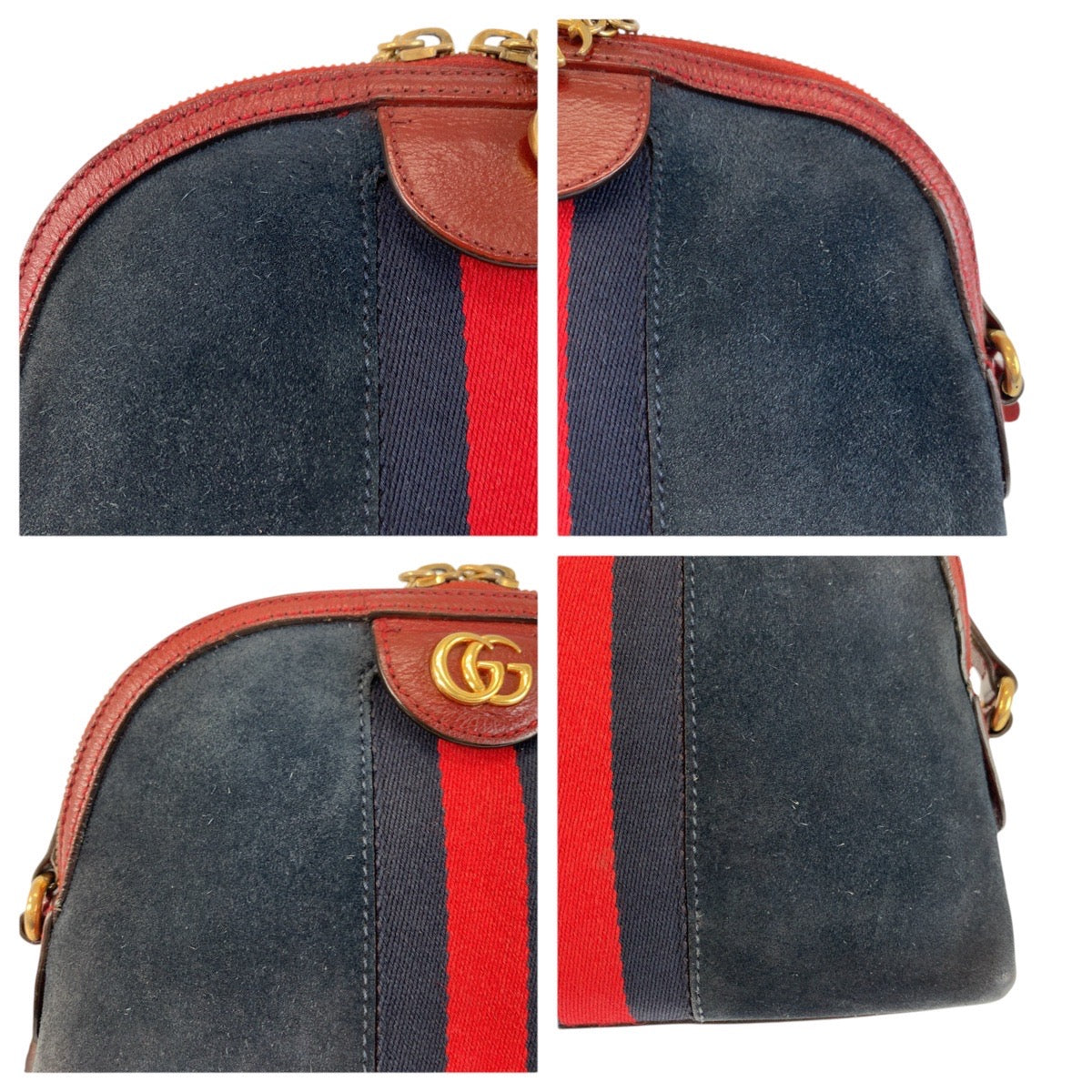 24322
GUCCI グッチ シェリーライン オフィディア ネイビー レッド ゴールド金具 スウェード / レザー 499621 ショルダーバッグ ポシェット レディース ABP52