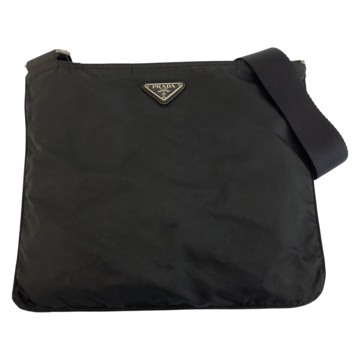 24323
PRADA プラダ テスート 三角ロゴプレート ブラック 黒 シルバー金具 ナイロン ショルダーバッグ メッセンジャーバッグ レディース AB28