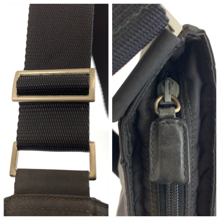 24323
PRADA プラダ テスート 三角ロゴプレート ブラック 黒 シルバー金具 ナイロン ショルダーバッグ メッセンジャーバッグ レディース AB28