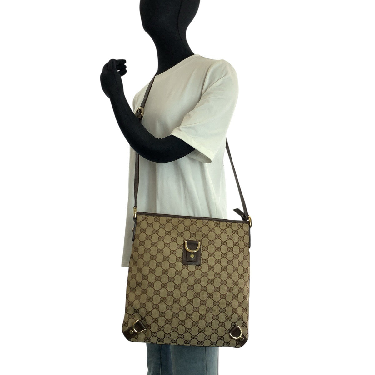 24324
GUCCI グッチ アビー ブラウン ベージュ ゴールド金具 GGキャンバス / レザー 131326 ショルダーバッグ メッセンジャーバッグ レディース ABP42