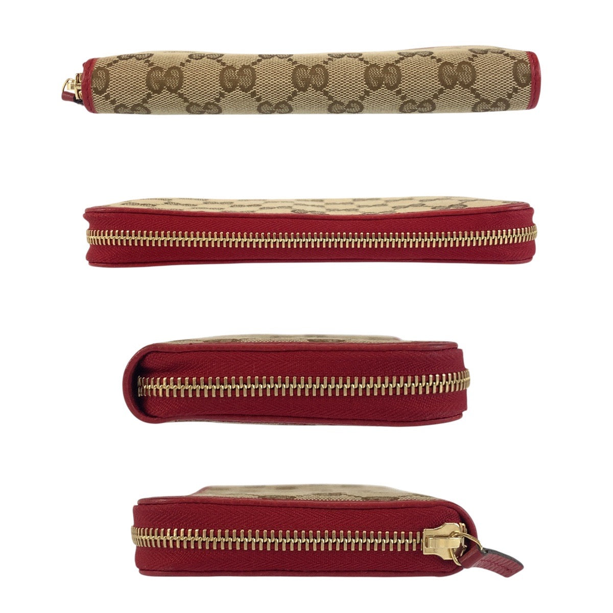 24329
GUCCI グッチ ベージュ レッド ゴールド金具 GGキャンバス 363423 長財布 ロングウォレット レディース ABP28