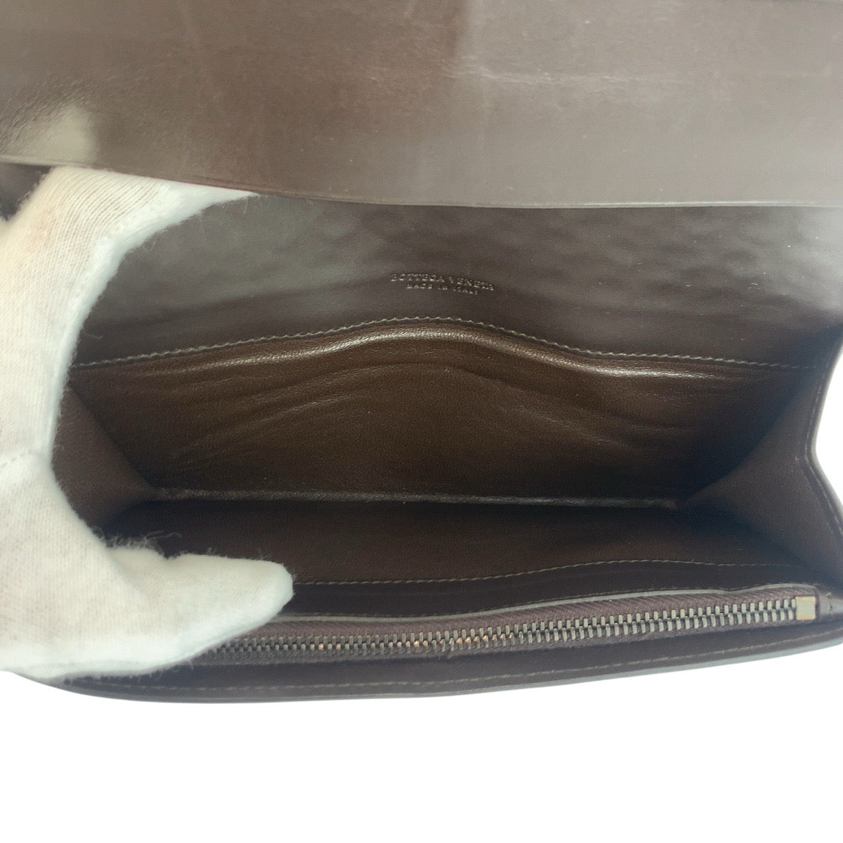 24330
BOTTEGAVENETA ボッテガヴェネタ イントレチャート ブラウン レザー V4651 長財布 ロングウォレット メンズ A28