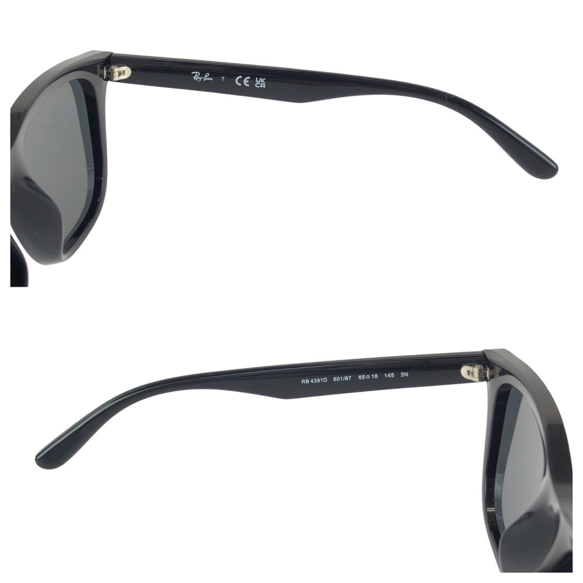 24331
Ray-Ban レイバン ブラック 黒 シルバー金具 プラスチック RB4391D 601/87 65□18 145 3N サングラス メガネ 男女兼用 スクエア メンズ A14