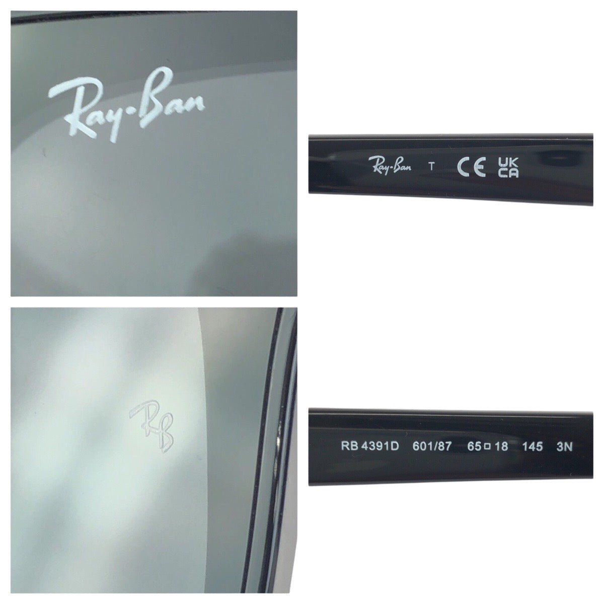 24331
Ray-Ban レイバン ブラック 黒 シルバー金具 プラスチック RB4391D 601/87 65□18 145 3N サングラス メガネ 男女兼用 スクエア メンズ A14