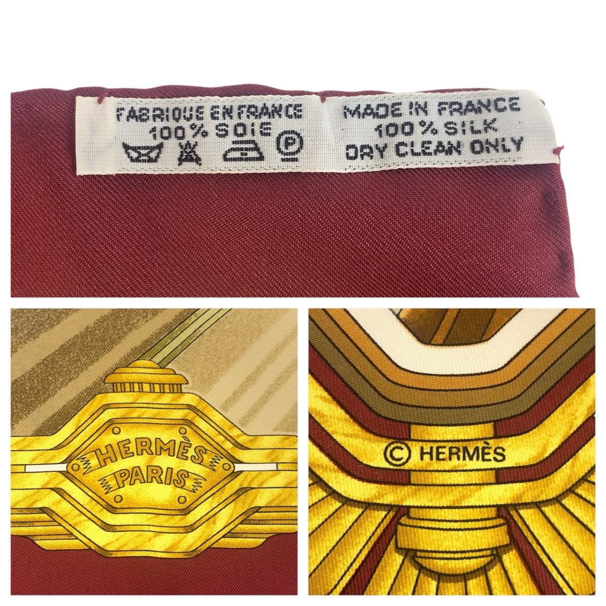 24336
HERMES エルメス automobile カレ90 ワインレッド マルチカラー シルク スカーフ レディース A