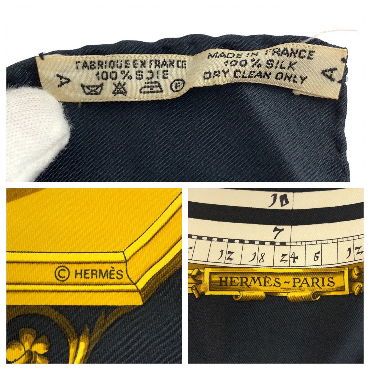 24342
HERMES エルメス DIES ET HORE カレ90 ブラック マルチカラー シルク スカーフ レディース AB21
