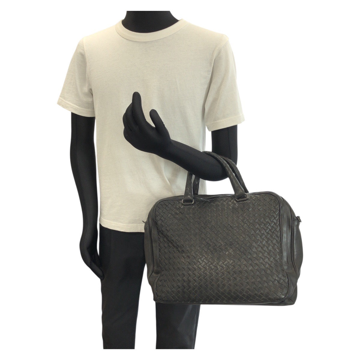 24348
BOTTEGAVENETA ボッテガヴェネタ イントレチャート ブラック 黒 ガンメタ金具 レザー 245164 ビジネスバッグ ブリーフケース メンズ AB35