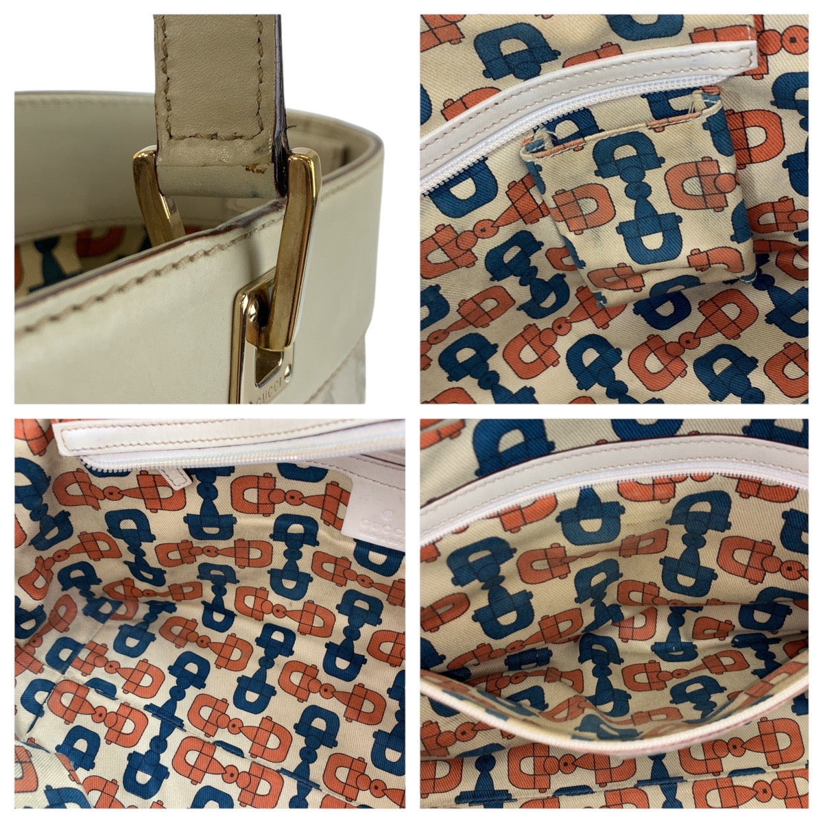 24349
GUCCI グッチ グッチシマ アイボリー ゴールド金具 レザー 145993 トートバッグ ショルダーバッグ レディース AB35