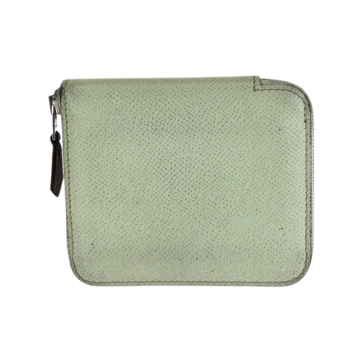 24351
HERMES エルメス アザップ シルクイン コンパクト ヴェールフィズ ライトグリーン シルバー金具 ヴォーエプソン / シルク 折財布 コインケース 小銭入れ U刻印 レディース AB36