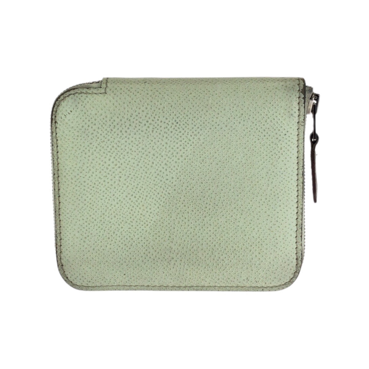 24351
HERMES エルメス アザップ シルクイン コンパクト ヴェールフィズ ライトグリーン シルバー金具 ヴォーエプソン / シルク 折財布 コインケース 小銭入れ U刻印 レディース AB36