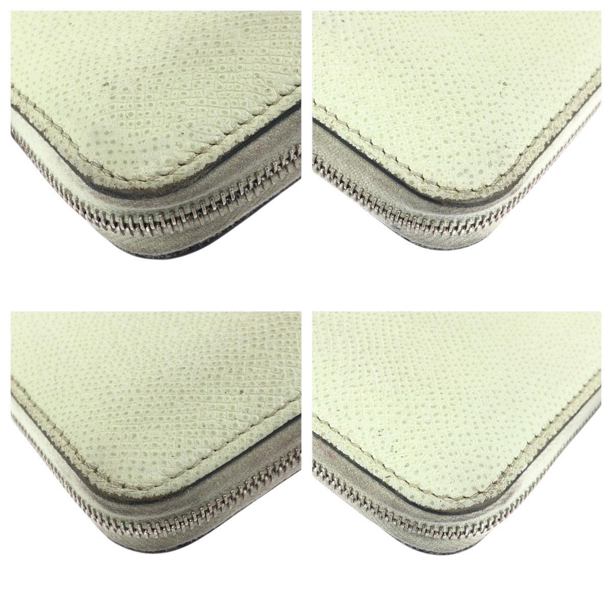 24351
HERMES エルメス アザップ シルクイン コンパクト ヴェールフィズ ライトグリーン シルバー金具 ヴォーエプソン / シルク 折財布 コインケース 小銭入れ U刻印 レディース AB36