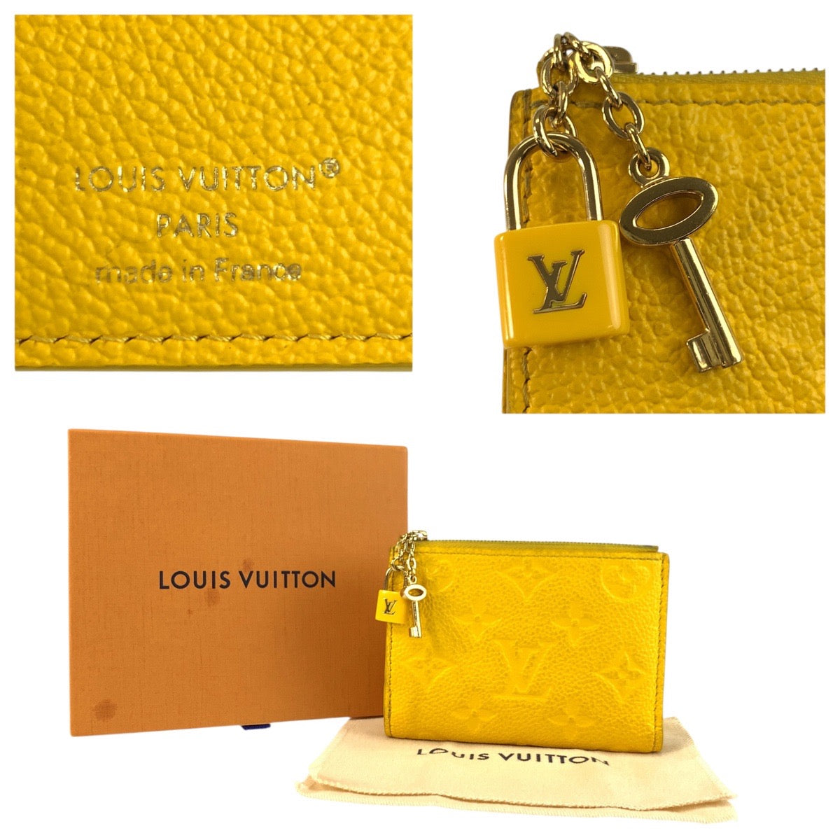 24352
LOUIS VUITTON ルイヴィトン モノグラム アンプラント ポルトフォイユ リサ イエロー ゴールド金具 レザー M13579 折財布 コンパクトウォレット レディース AB36
