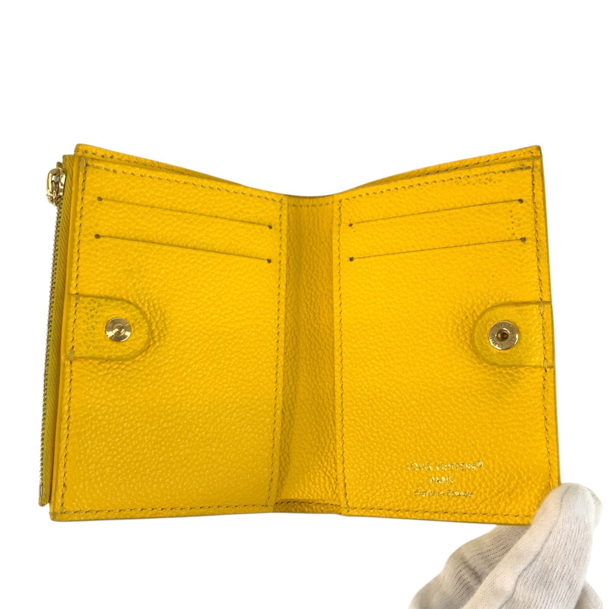 24352
LOUIS VUITTON ルイヴィトン モノグラム アンプラント ポルトフォイユ リサ イエロー ゴールド金具 レザー M13579 折財布 コンパクトウォレット レディース AB36