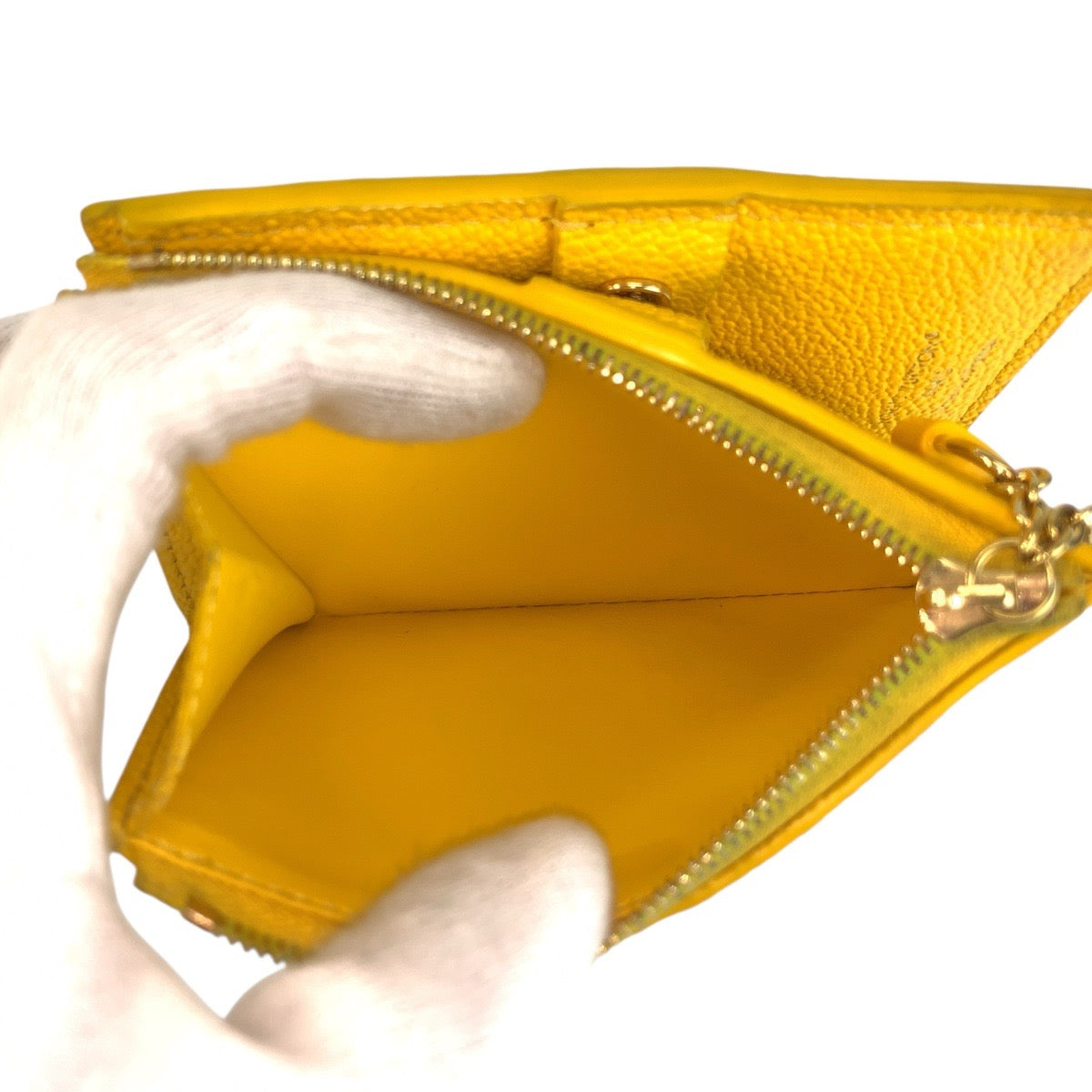 24352
LOUIS VUITTON ルイヴィトン モノグラム アンプラント ポルトフォイユ リサ イエロー ゴールド金具 レザー M13579 折財布 コンパクトウォレット レディース AB36