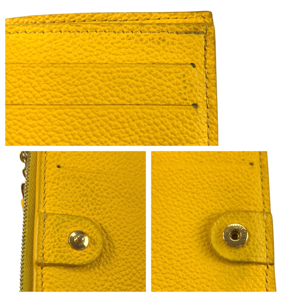 24352
LOUIS VUITTON ルイヴィトン モノグラム アンプラント ポルトフォイユ リサ イエロー ゴールド金具 レザー M13579 折財布 コンパクトウォレット レディース AB36