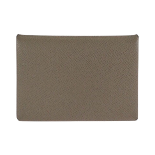 24353
HERMES エルメス カルヴィ デュオ エトゥープ グレージュ シルバー金具 シェーブル カードケース 名刺入れ コインケース W刻印 レディース ABP42