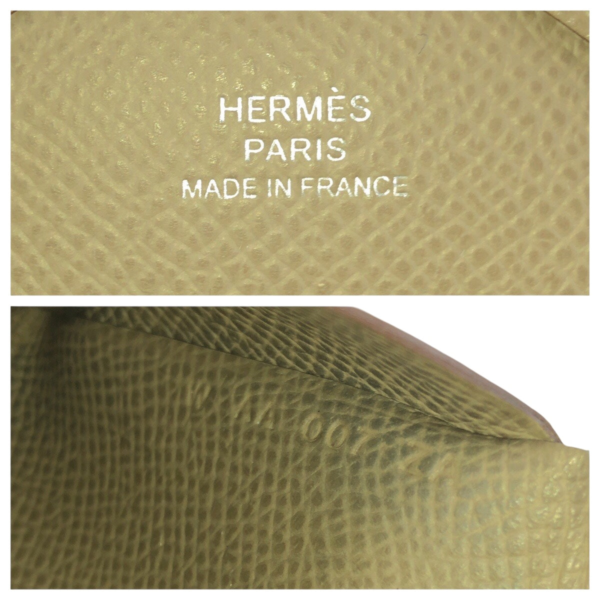 24353
HERMES エルメス カルヴィ デュオ エトゥープ グレージュ シルバー金具 シェーブル カードケース 名刺入れ コインケース W刻印 レディース ABP42